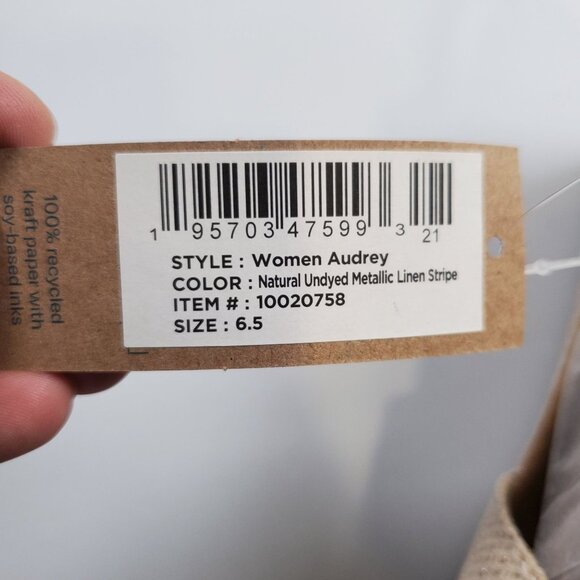 Toms Audrey Wedge Sandals Women Size US 6.5 NWT Strappy Metallic Natural - Picture 10 of 14